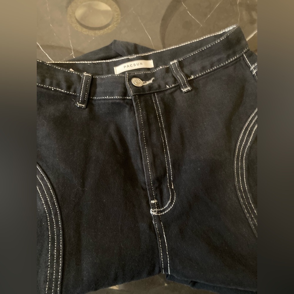 Y2K PacSun Women’s Black High Rise Flare Jeans Size 26 boho,Grunge,Whimsygoth, - Picture 7 of 15